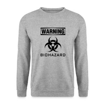 biohazard warning - Unisex Sweatshirt - salt & pepper - Front - Alina (178cm) & Michal (187cm)