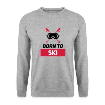 NÉ AU SKI - Sweat-shirt Unisexe - gris chiné - Devant - Alina (178cm) & Michal (187cm)