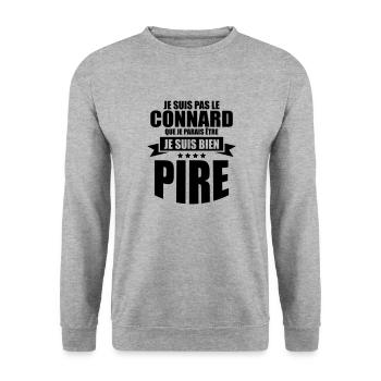 je suis pas le connard que je parais être - Sweat-shirt Unisexe - gris chiné - Devant - Alina (178cm) & Michal (187cm)
