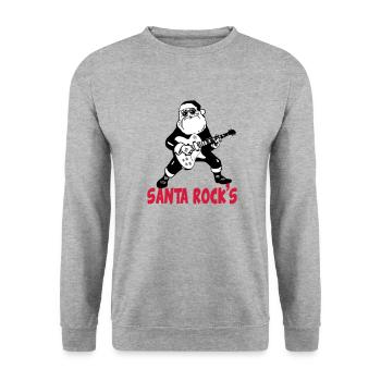 Santa rocks guitar Christmas Music Christmas - Unisex Sweatshirt - salt & pepper - Front - Alina (178cm) & Michal (187cm)