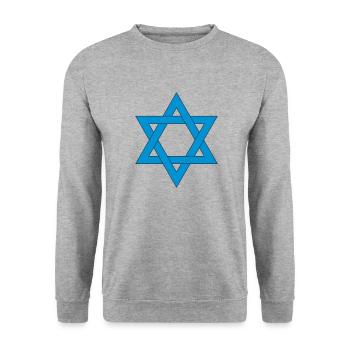 Star of David - Unisex Sweatshirt - salt & pepper - Front - Alina (178cm) & Michal (187cm)