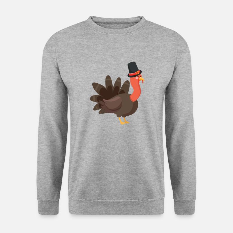 Thanksgiving Truthahn - Unisex Pullover - Weißgrau meliert