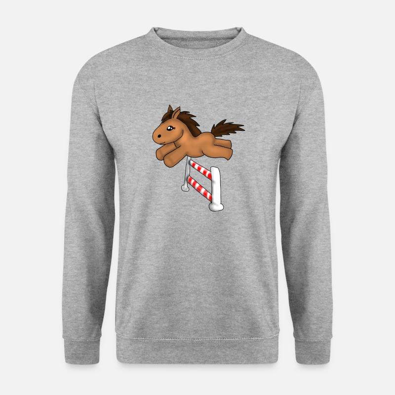 Springreiten - Unisex Pullover - Weißgrau meliert