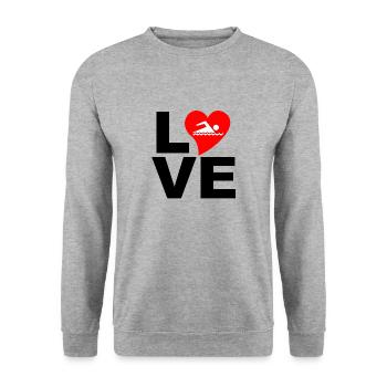 swimming love - Unisex Sweatshirt - salt & pepper - Front - Alina (178cm) & Michal (187cm)