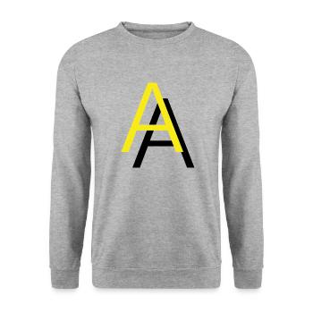AA Yellow Black Letters Letters - Unisex Sweatshirt - salt & pepper - Front - Alina (178cm) & Michal (187cm)