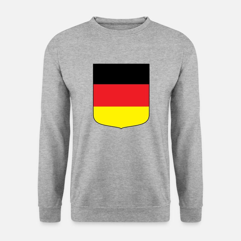 Deutschland (schwarzer Rand) - Unisex Pullover - Weißgrau meliert