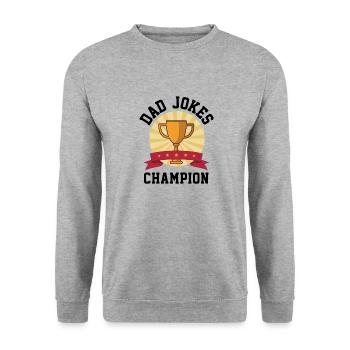 Papa Witze Champion - Unisex Pullover - Weißgrau meliert - Vorne - Alina (178cm) & Michal (187cm)