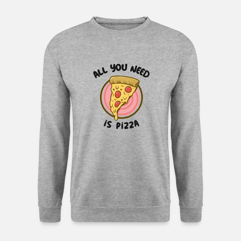 Pizza Pizza - Unisex Pullover - Weißgrau meliert