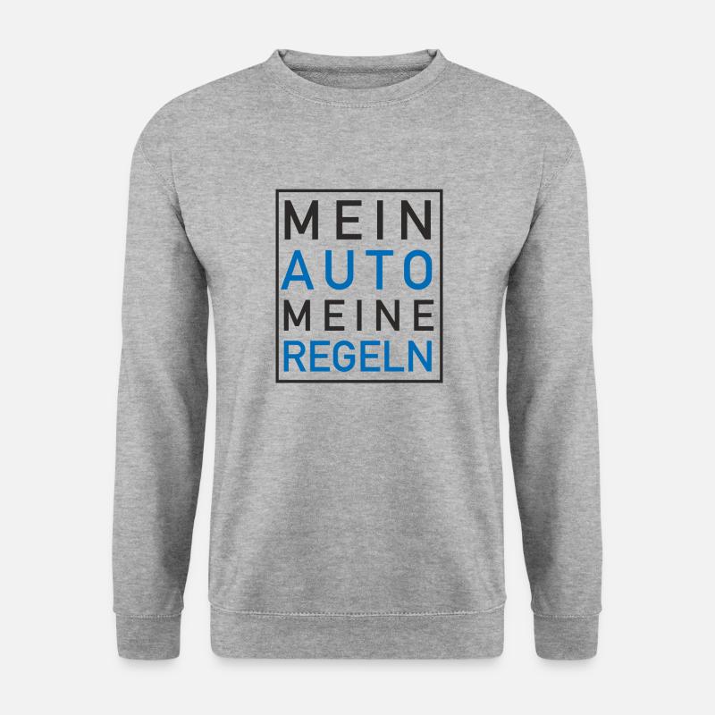 Mein AUTO meine Regeln - Unisex Pullover - Weißgrau meliert