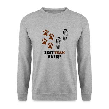 Best Team Ever - Unisex Sweatshirt - salt & pepper - Front - Alina (178cm) & Michal (187cm)