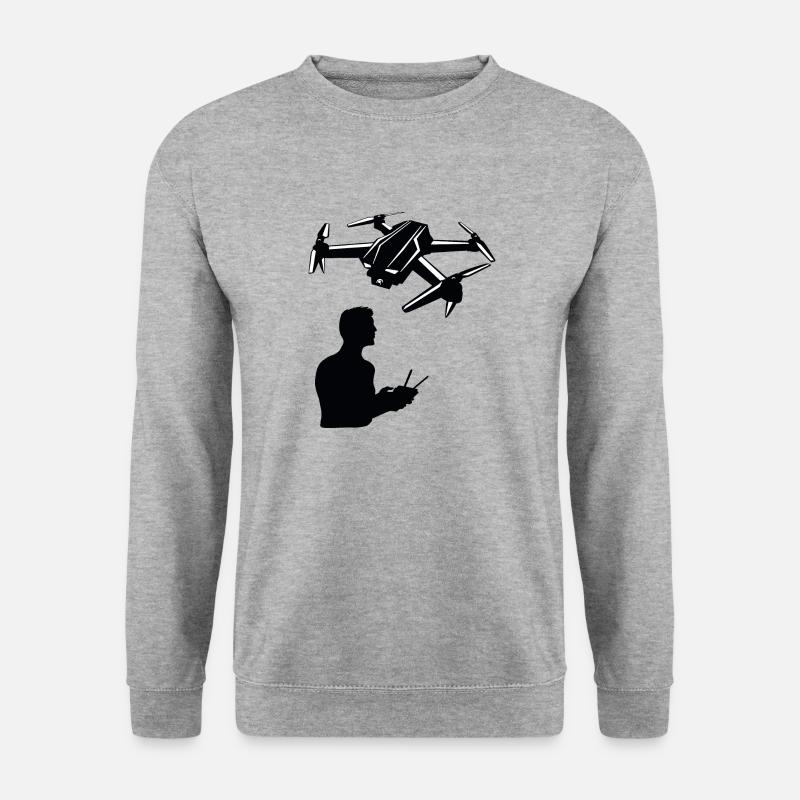 Drone man with remote control - Unisex Sweatshirt - salt & pepper