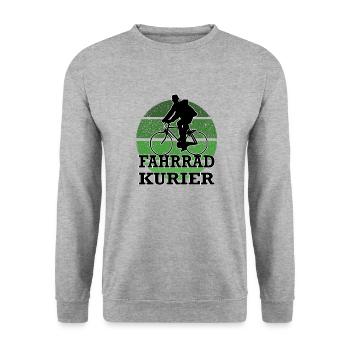 Fahrradfahrer Fahrradkurier - Unisex Pullover - Weißgrau meliert - Vorne - Alina (178cm) & Michal (187cm)