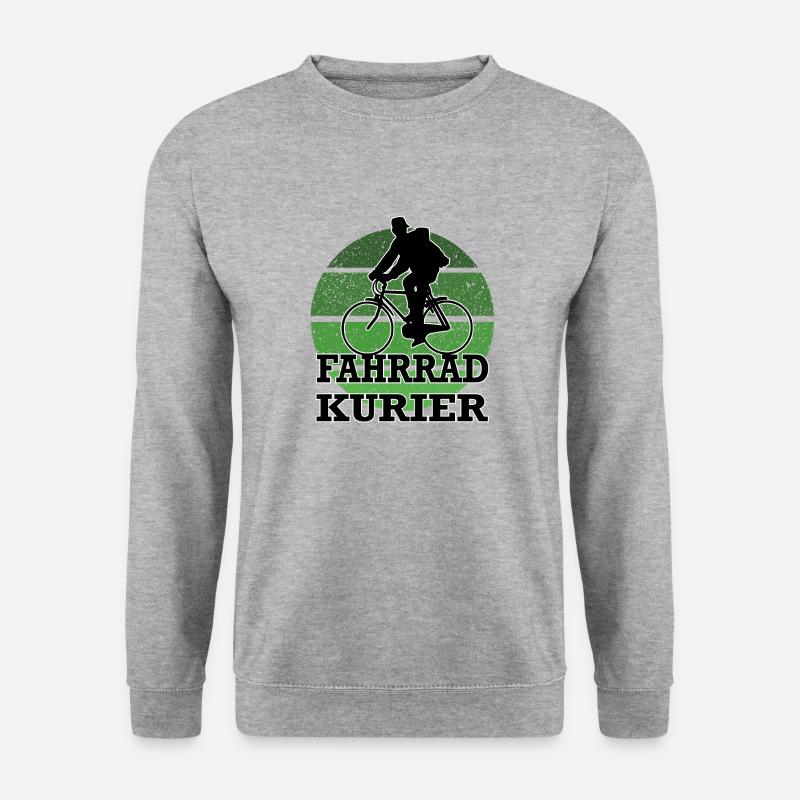 Fahrradfahrer Fahrradkurier - Unisex Pullover - Weißgrau meliert
