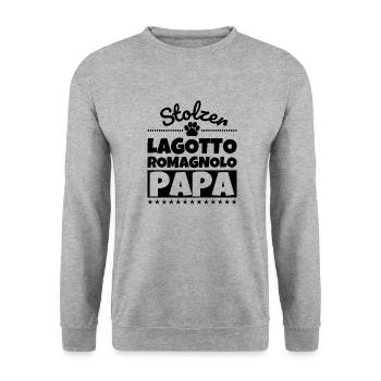 Lagotto Romagnolo lustig Herrchen Hund - Unisex Pullover - Weißgrau meliert - Vorne - Alina (178cm) & Michal (187cm)