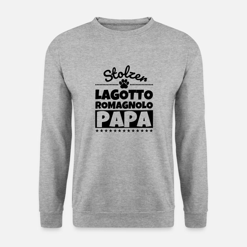 Lagotto Romagnolo lustig Herrchen Hund - Unisex Pullover - Weißgrau meliert