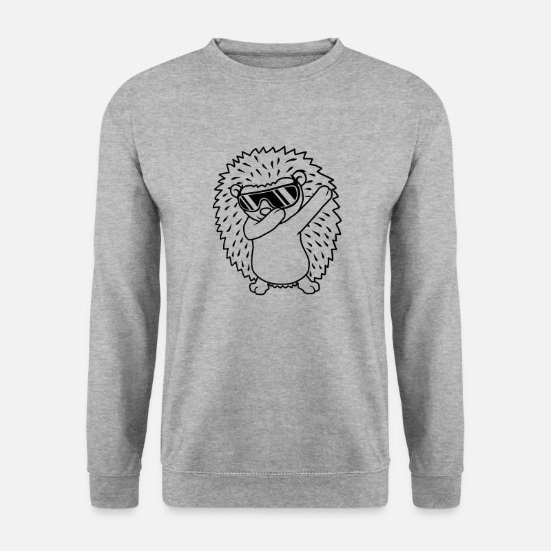 dabbing Igel dab dance - Unisex Pullover - Weißgrau meliert