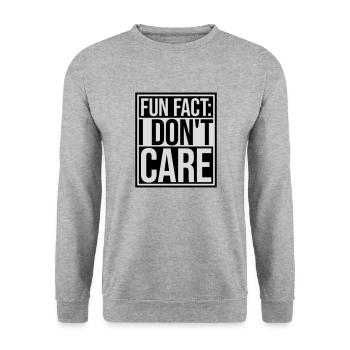 I dont care fact - Unisex Pullover - Weißgrau meliert - Vorne - Alina (178cm) & Michal (187cm)