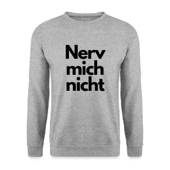 Nerv mich nicht - Unisex Pullover - Weißgrau meliert - Vorne - Alina (178cm) & Michal (187cm)