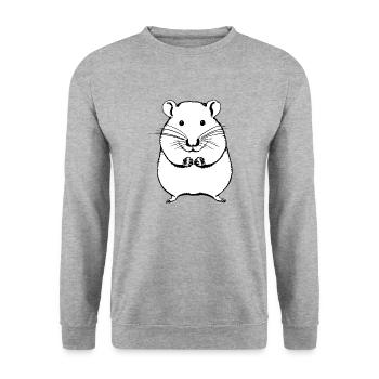 Hamster mignon animal rongeur animaux drôle animal 8 - Sweat-shirt Unisexe - gris chiné - Devant - Alina (178cm) & Michal (187cm)