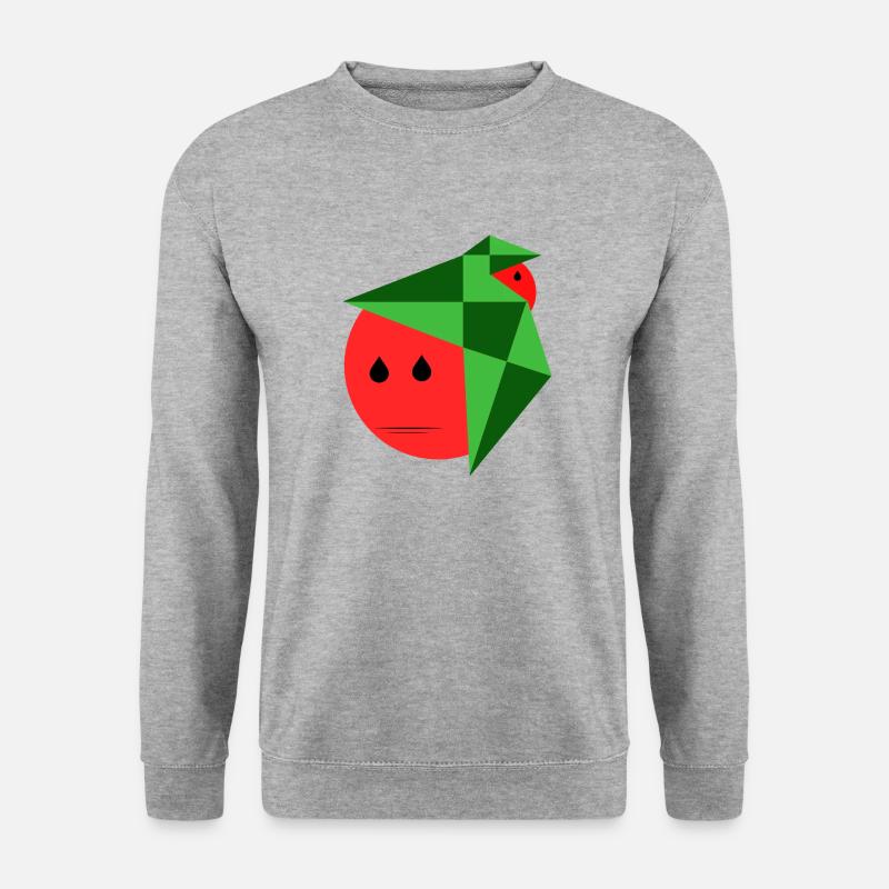 Lustiger Wassermelonenmann - Unisex Pullover - Weißgrau meliert