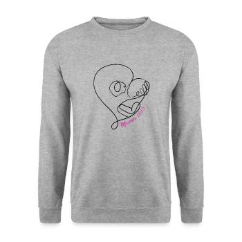 Mama 2023 - Unisex Pullover - Weißgrau meliert - Vorne - Alina (178cm) & Michal (187cm)