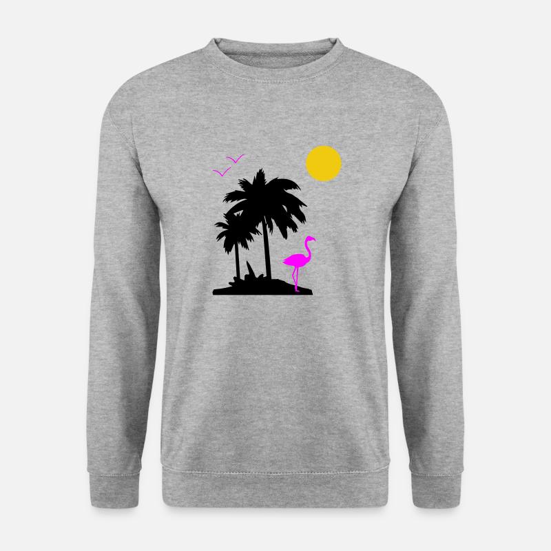 Palmen Paradise - Unisex Pullover - Weißgrau meliert