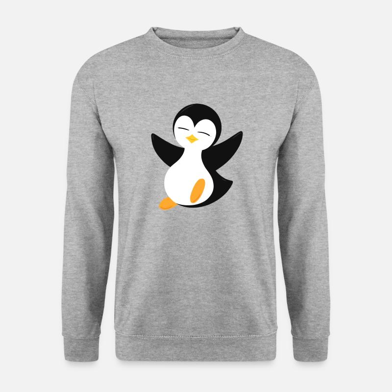 Pinguin - Unisex Pullover - Weißgrau meliert