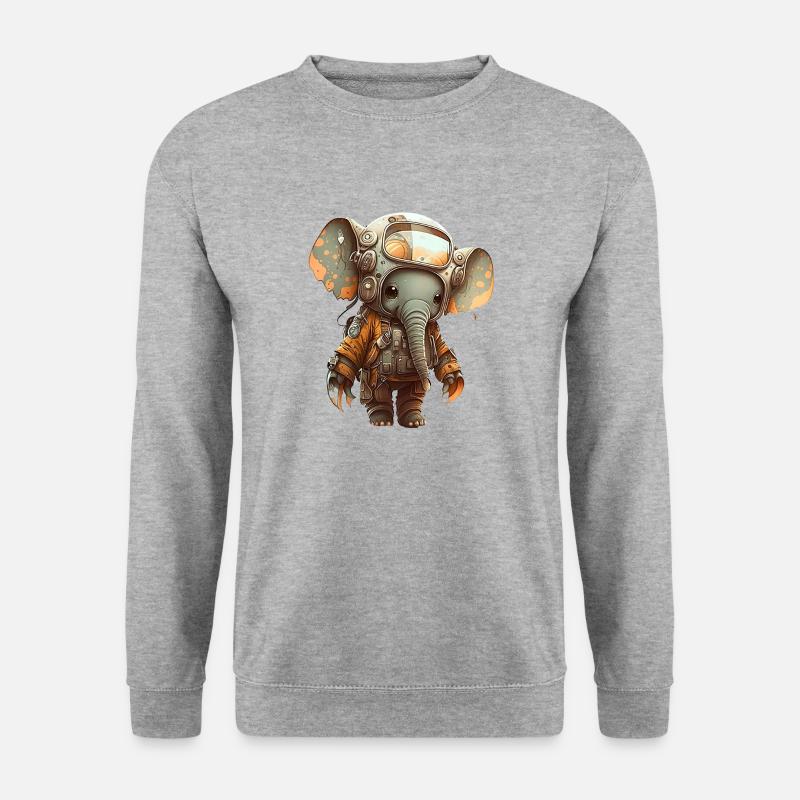 Elephant in firefighter suit - Unisex Sweatshirt - salt & pepper