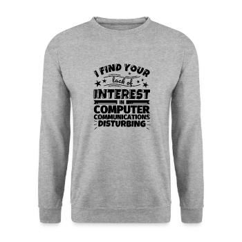 Communication informatique Cadeau amusant - Sweat-shirt Unisexe - gris chiné - Devant - Alina (178cm) & Michal (187cm)