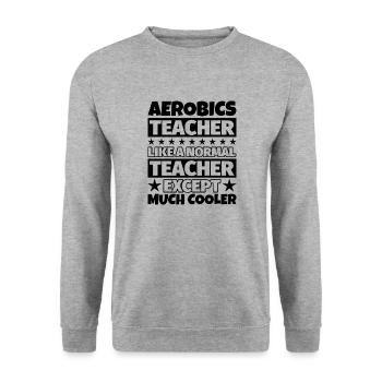 Aerobic Lehrer Geschenk - Unisex Pullover - Weißgrau meliert - Vorne - Alina (178cm) & Michal (187cm)
