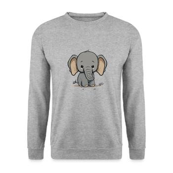 Bébé éléphant - Sweat-shirt Unisexe - gris chiné - Devant - Alina (178cm) & Michal (187cm)