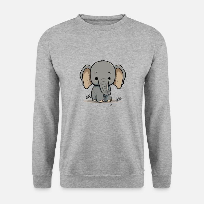 Elefantenbaby - Unisex Pullover - Weißgrau meliert