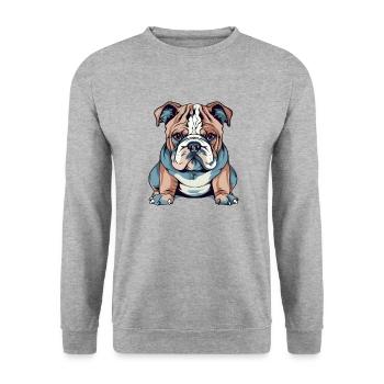 French Bulldog - Unisex Sweatshirt - salt & pepper - Front - Alina (178cm) & Michal (187cm)
