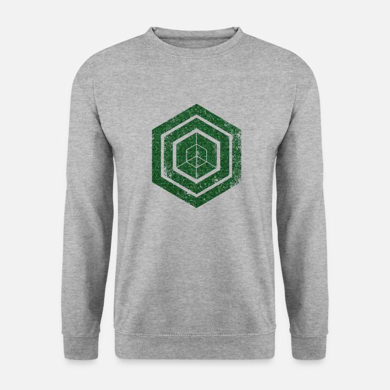 hexagon programming programmer coding geometric - Unisex Sweatshirt - salt & pepper