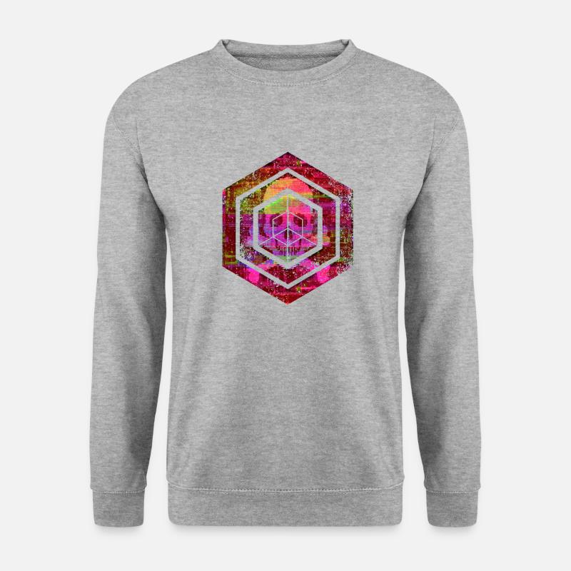 Hexagon-Programmierung Programmierer Codierung geometrisch - Unisex Pullover - Weißgrau meliert