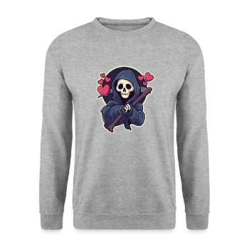 Grim Reaper - Unisex Sweatshirt - salt & pepper - Front - Alina (178cm) & Michal (187cm)