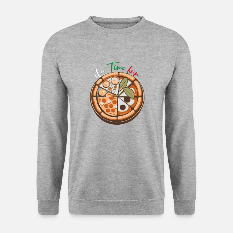 itstimeforpizza - Unisex Pullover - Weißgrau meliert