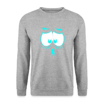 verrücktes gesicht glückliche karikatur glückliches gesicht karikatur - Unisex Pullover - Weißgrau meliert - Vorne - Alina (178cm) & Michal (187cm)