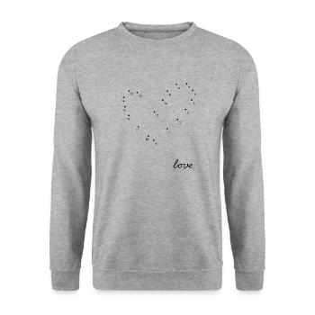 malen nach zahlen love zeichnen illustration schwa - Unisex Pullover - Weißgrau meliert - Vorne - Alina (178cm) & Michal (187cm)