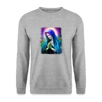 Holly Mary Maria Madonna Mariana Virgin Mary Holy - Unisex Sweatshirt - salt & pepper - Front - Alina (178cm) & Michal (187cm)