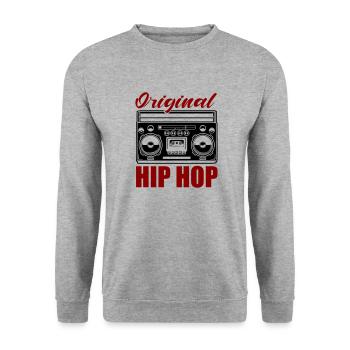 Original Hip Hop - Sweat-shirt Unisexe - gris chiné - Devant - Alina (178cm) & Michal (187cm)