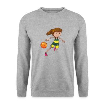 Ballsport - Unisex Pullover - Weißgrau meliert - Vorne - Alina (178cm) & Michal (187cm)
