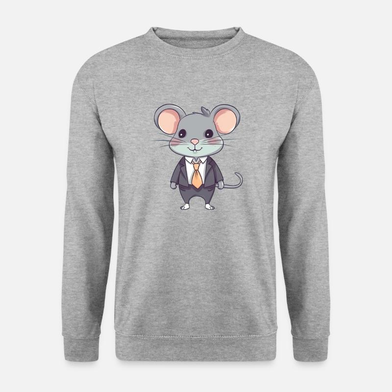 Sanfte Maus - Unisex Pullover - Weißgrau meliert
