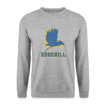 Schuhschnabel Vogel Ornithologe Wald I Geschenk - Unisex Pullover - Weißgrau meliert - Vorne - Alina (178cm) & Michal (187cm)