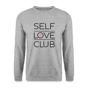 self love club - Unisex Pullover - Weißgrau meliert - Vorne - Alina (178cm) & Michal (187cm)