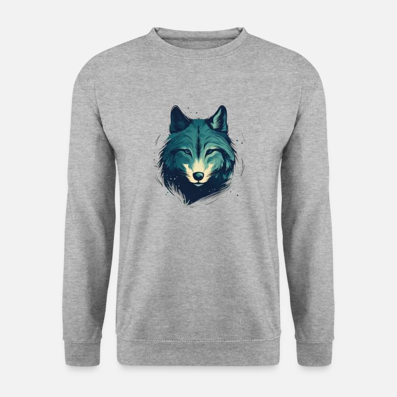 Wolf - Unisex Pullover - Weißgrau meliert