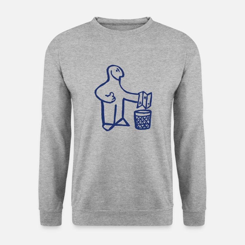 Stopp Bürokratie lustiges Bild Geschenkidee Büro - Unisex Pullover - Weißgrau meliert