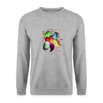 Fête fantôme - Sweat-shirt Unisexe - gris chiné - Devant - Alina (178cm) & Michal (187cm)