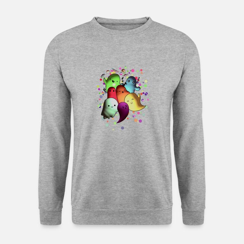 Geister-Party - Unisex Pullover - Weißgrau meliert