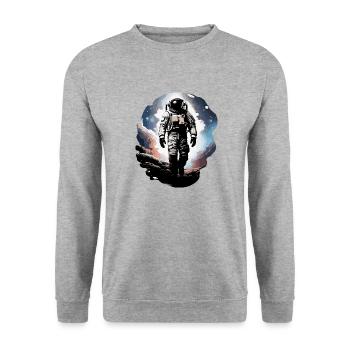 Astronaut - Unisex Pullover - Weißgrau meliert - Vorne - Alina (178cm) & Michal (187cm)